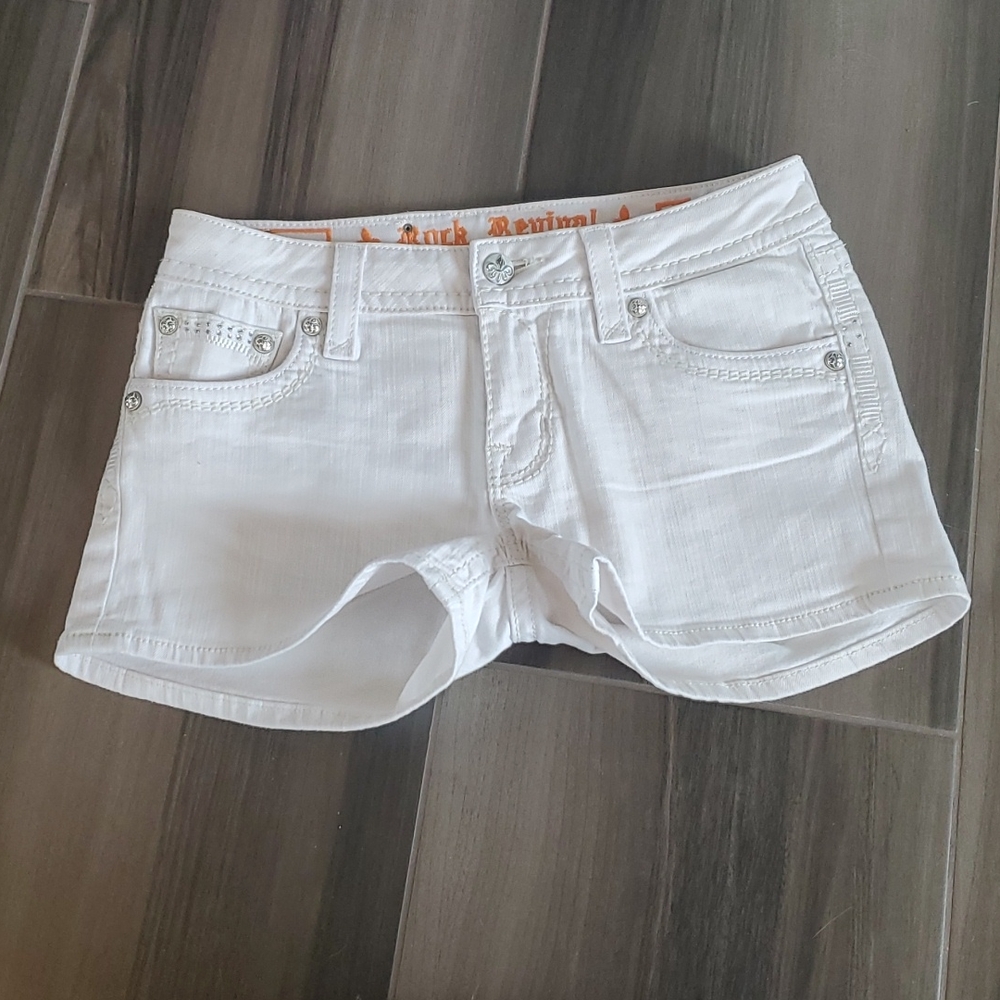 Rock Revival white jean shorts size 30